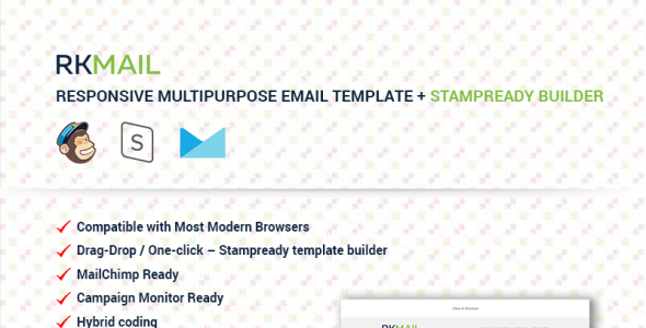 отзывчивый многоцелевой + stampready builder шаблон информационного бюллетеня
