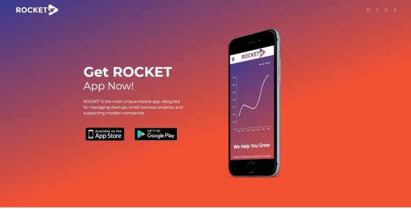 мобильное приложение целевая страница wordpress тема