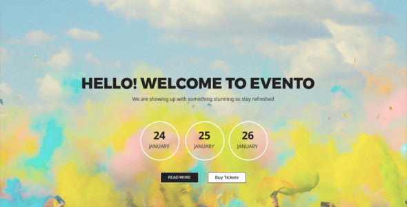 Адаптивный Unbounce шаблон на тему организатор событий