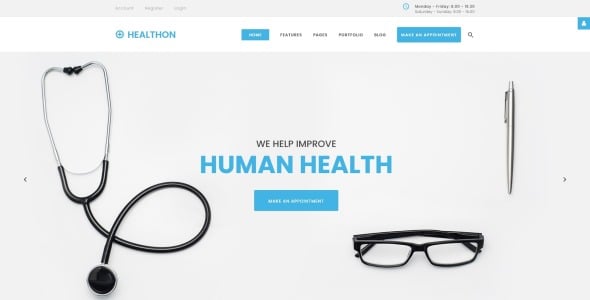 больничный чистый шаблон joomla