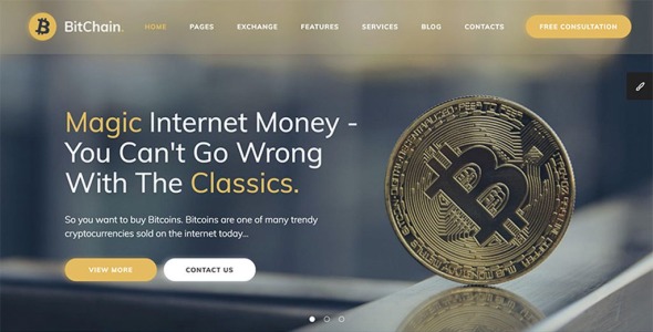 шаблон сайта для обмена криптовалют и майнинга