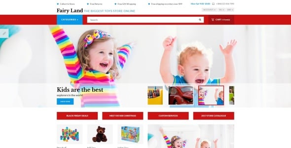 шаблон opencart для детских игрушек и одежды