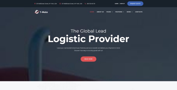 транспортные услуги отзывчивая тема wordpress