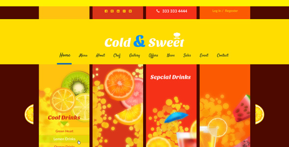 PSD шаблон на тему кафе