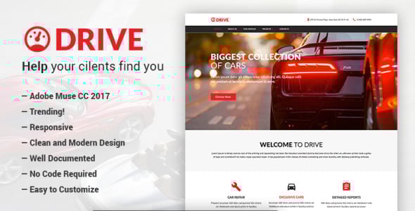 шаблон музы ремонта и тюнинга автомобилей