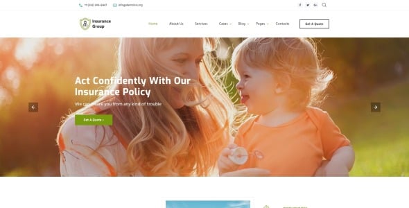 сложный страховой conpany многостраничный html шаблон веб-сайта