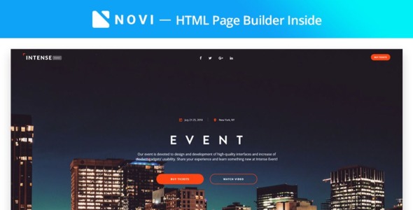 планировщик событий с шаблоном целевой страницы novi builder
