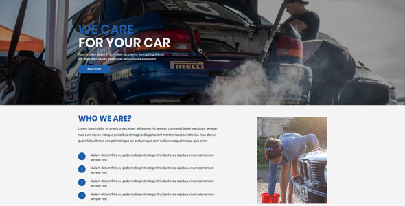 Адаптивный Unbounce шаблон на тему ремонт авто