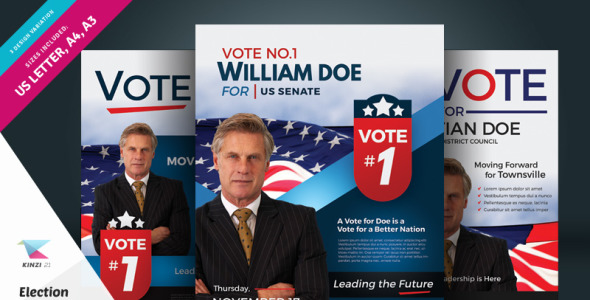 PSD шаблон на тему политический кандидат