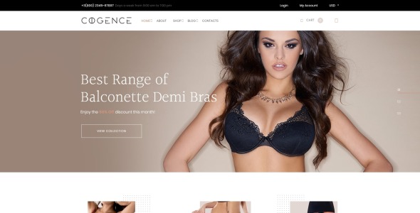 тема магазина нижнего белья woocommerce