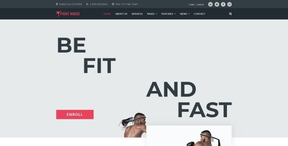 брутальные боевые искусства клуб wordpress тема