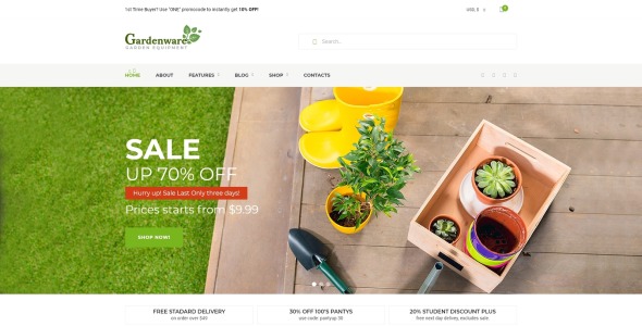 садовое оборудование тема woocommerce
