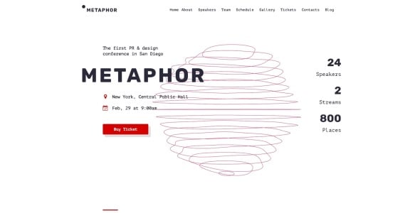 креативный планировщик событий wordpress тема