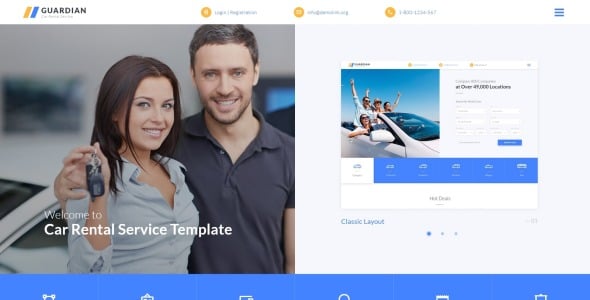 адаптивный шаблон сайта компании по прокату автомобилей многостраничный html