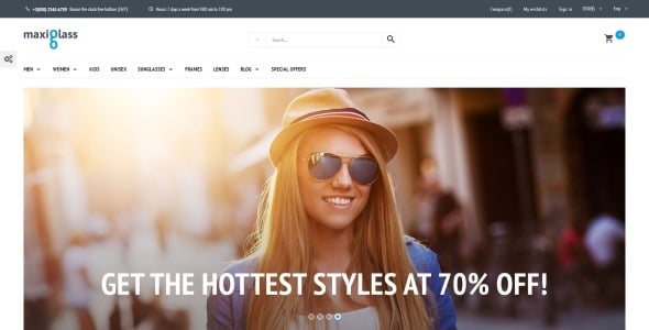 оптометрический магазин prestashop тема