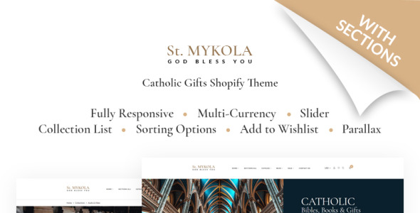 католический магазин shopify тема