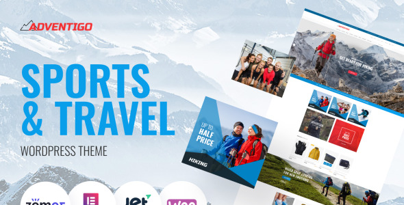 спорт и путешествия Тема woocommerce