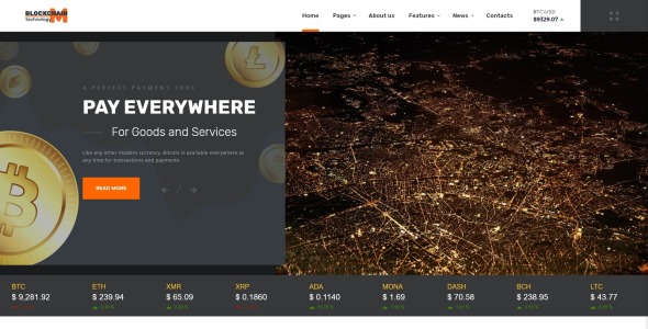 эффективный блокчейн проект многостраничный html шаблон сайта