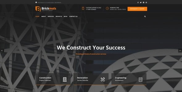 отзывчивая строительная и архитектурная компания wordpress theme