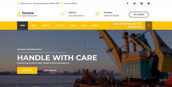 адаптивный промышленный бизнес html шаблон сайта