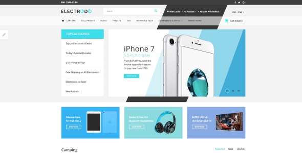 шаблон opencart магазина электроники