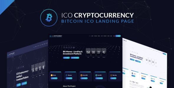 ico криптовалюта bitcoin шаблон целевой страницы