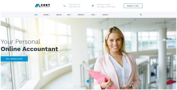 бухгалтер многостраничный html5 шаблон сайта