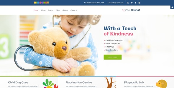 отзывчивый шаблон joomla для детской медицинской клиники