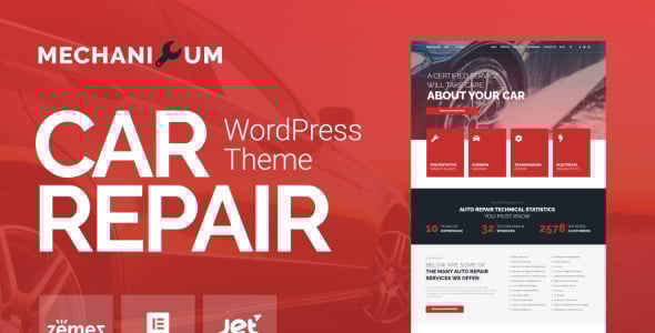 ремонт автомобилей wordpress elementor theme
