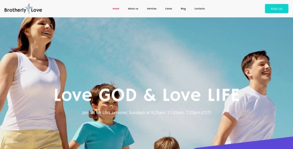 современный шаблон church moto cms 3