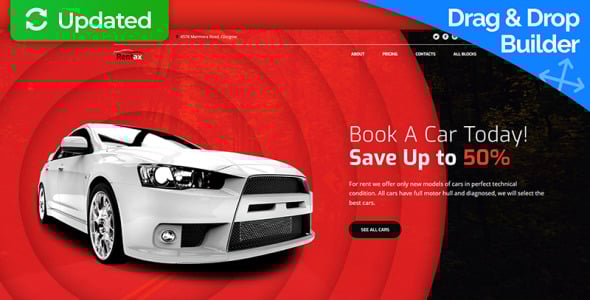 аренда автомобилей motocms 3 шаблон целевой страницы