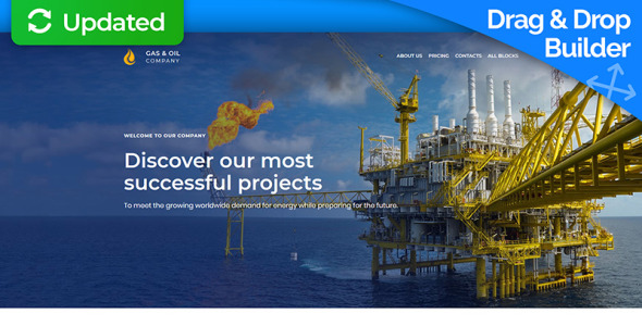 шаблон целевой страницы gas&amp;oil motocms 3