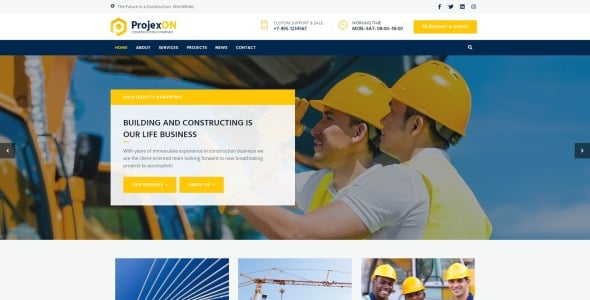 яркая строительная тема wordpress