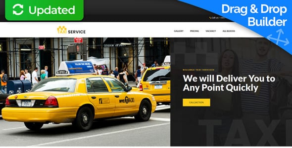 шаблон целевой страницы бронирования такси и такси