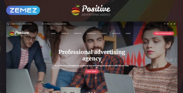 рекламное агентство многостраничный html5 шаблон сайта