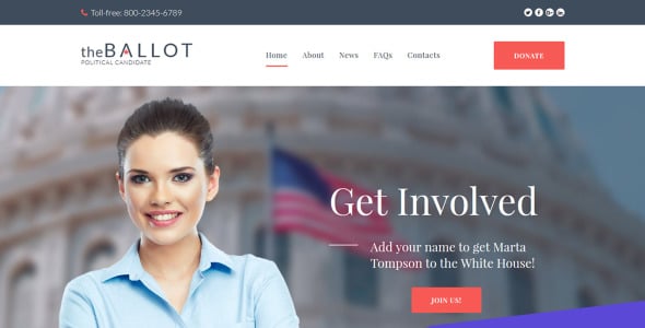 политический кандидат moto cms 3 шаблон