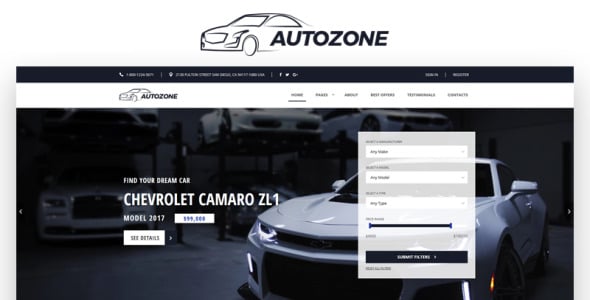 шаблон сайта auto dealer bootstrap html5