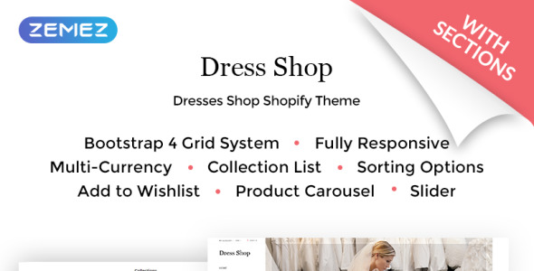 изысканное свадебное платье интернет-магазин shopify тема