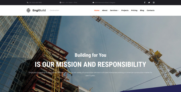 строительная компания moto cms 3 шаблон