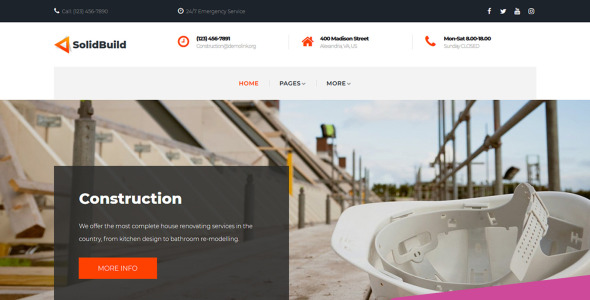 строительная компания moto cms 3 шаблон