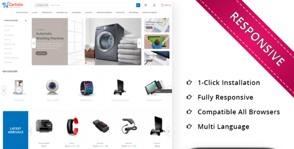 cartista mega store prestashop тема