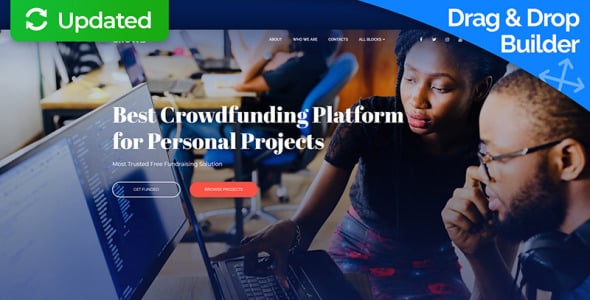 краудфандинговая платформа motocms 3 шаблон целевой страницы