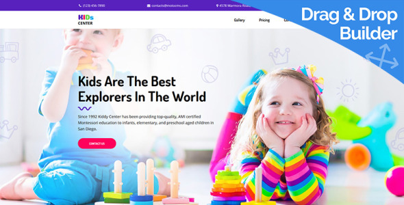 шаблон целевой страницы детского центра