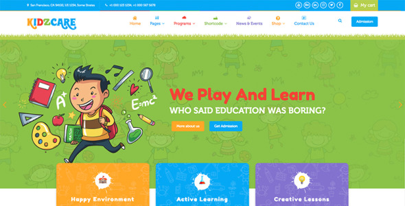 детский дневной уход академический многоцелевой адаптивный шаблон сайта html5