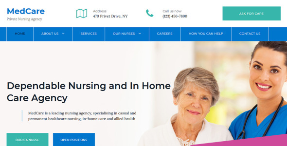 nursing agency premium moto cms 3 шаблон