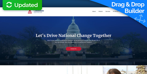шаблон целевой страницы политической кампании motocms 3