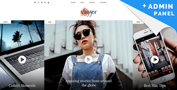 видео блоггер motocms 3 шаблон целевой страницы