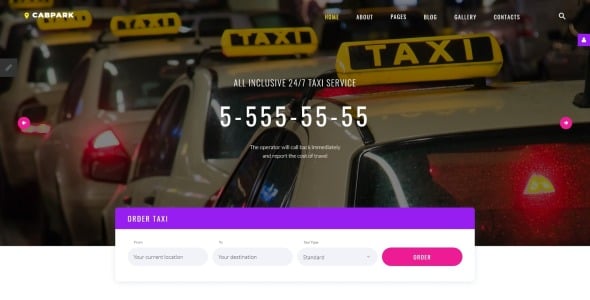 необычный шаблон службы такси joomla