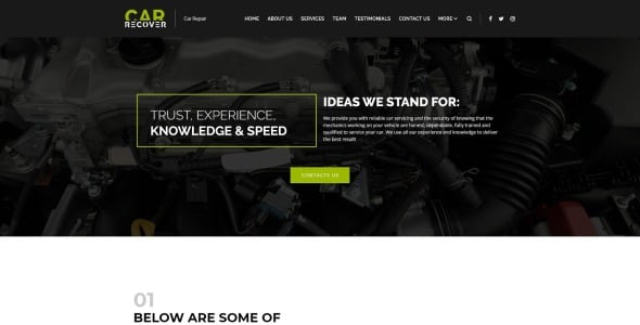 отзывчивая тема wordpress для ремонта автомобилей