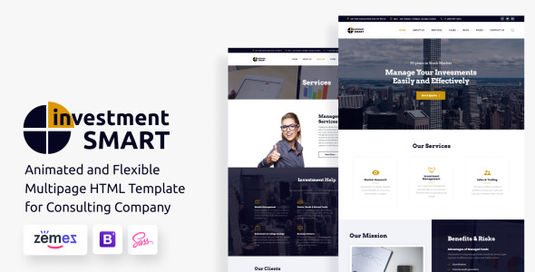 шаблон сайта компании по управлению инвестициями